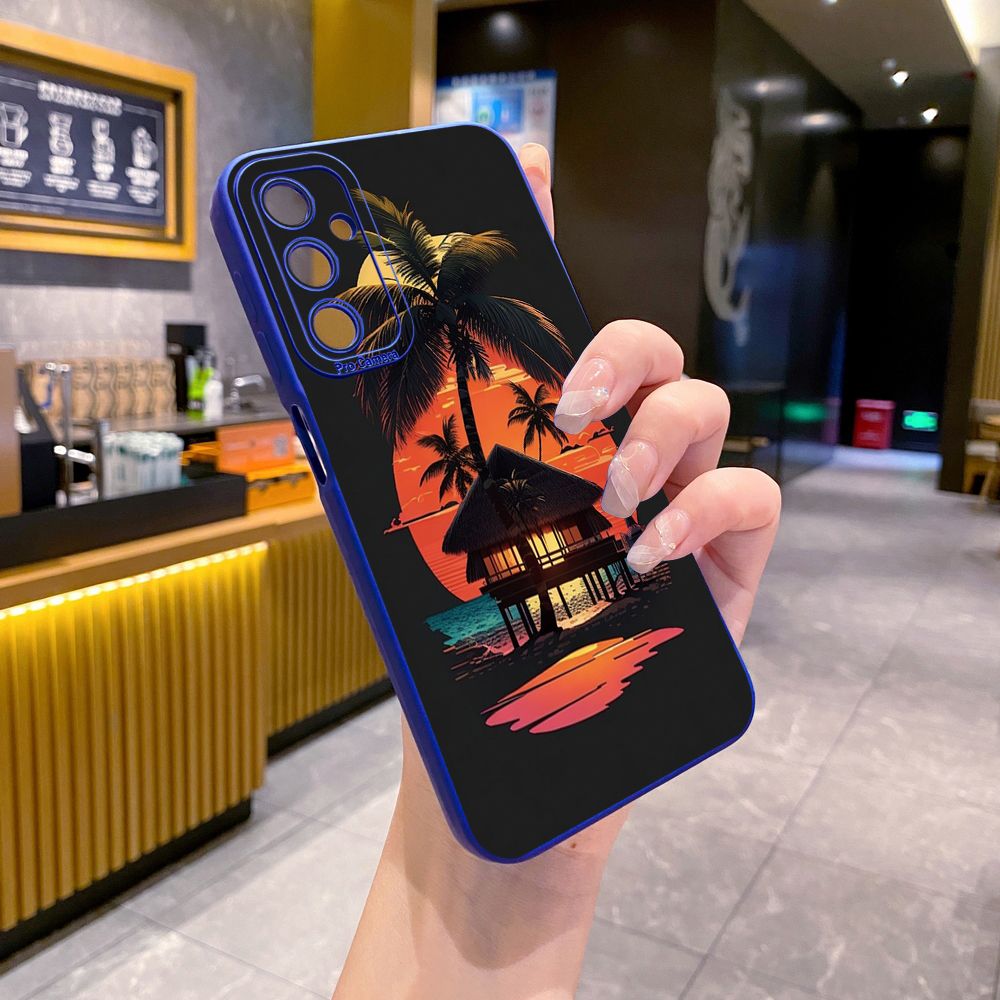 for Samsung Galaxy A15 A05 A35 A55 A04E A14 A24 A34 A54 A33 A53 A73 5G A32 A52S A72 A31 A51 A71 A11 A50 A03S Skull Coconut Tree Full Protective Case Anti Drop Cover