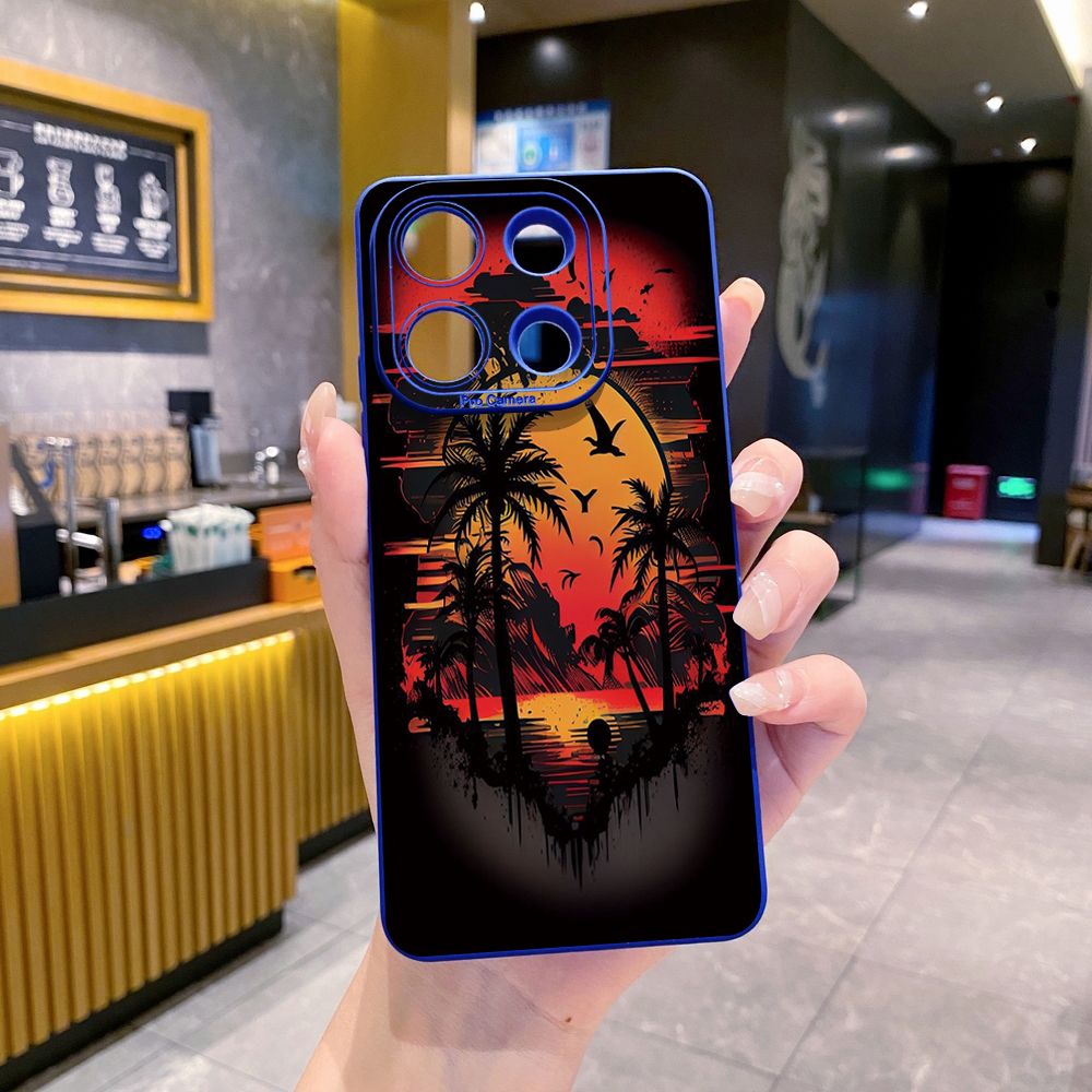 for Xiaomi Redmi Note 13 12 Pro 5G 12S 11S 13C A1 10 Pro 4G 10S Redmi 10C 9C 9S A2 Coconut Tree Vocation Girl Full Protective Case Anti Drop Cover