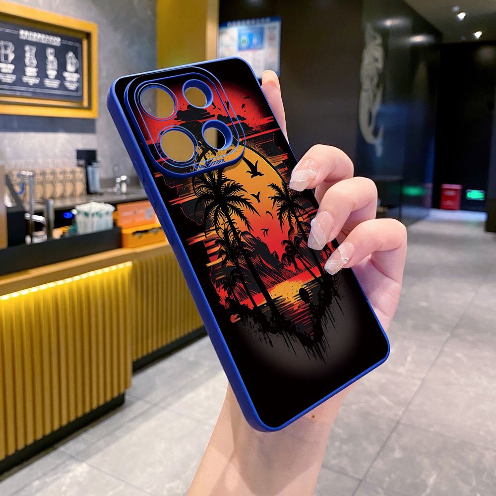 for Xiaomi Redmi Note 13 12 Pro 5G 12S 11S 13C A1 10 Pro 4G 10S Redmi 10C 9C 9S A2 Coconut Tree Vocation Girl Full Protective Case Anti Drop Cover