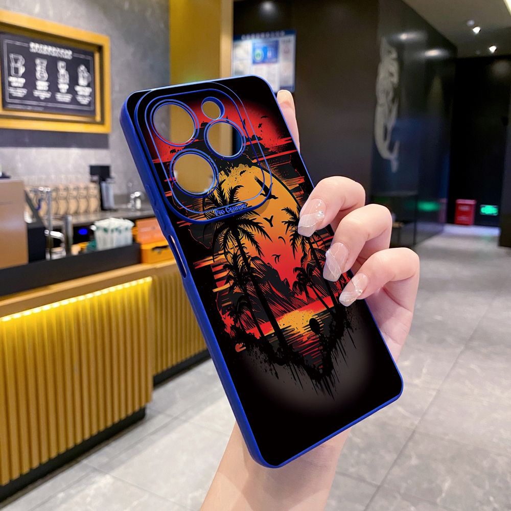 for Infinix Hot 40i 40 Pro Note 12 G96 Note 30 Hot 20 Play 20S 12i 30i 20i 10S 11 10 Play 11S 10i Smart 8 6 HD X6512 Zero 30 5G Coconut Tree Vocation Girl Full Protective Case Anti Drop Cover
