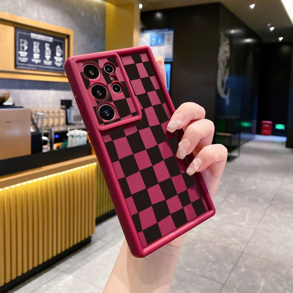 for Samsung Galaxy S24 S23 Ultra S22 Plus S21 FE S20 Retro Plaid String Full Protective Phone Case Anti Drop Cover