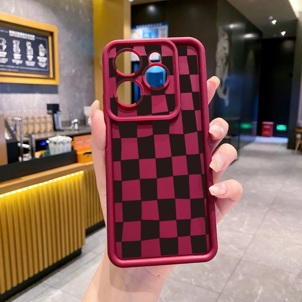for Infinix Hot 40i 40 Pro 30 Play Note 30 Smart 8 Retro Plaid String Full Protective Phone Case Anti Drop Cover