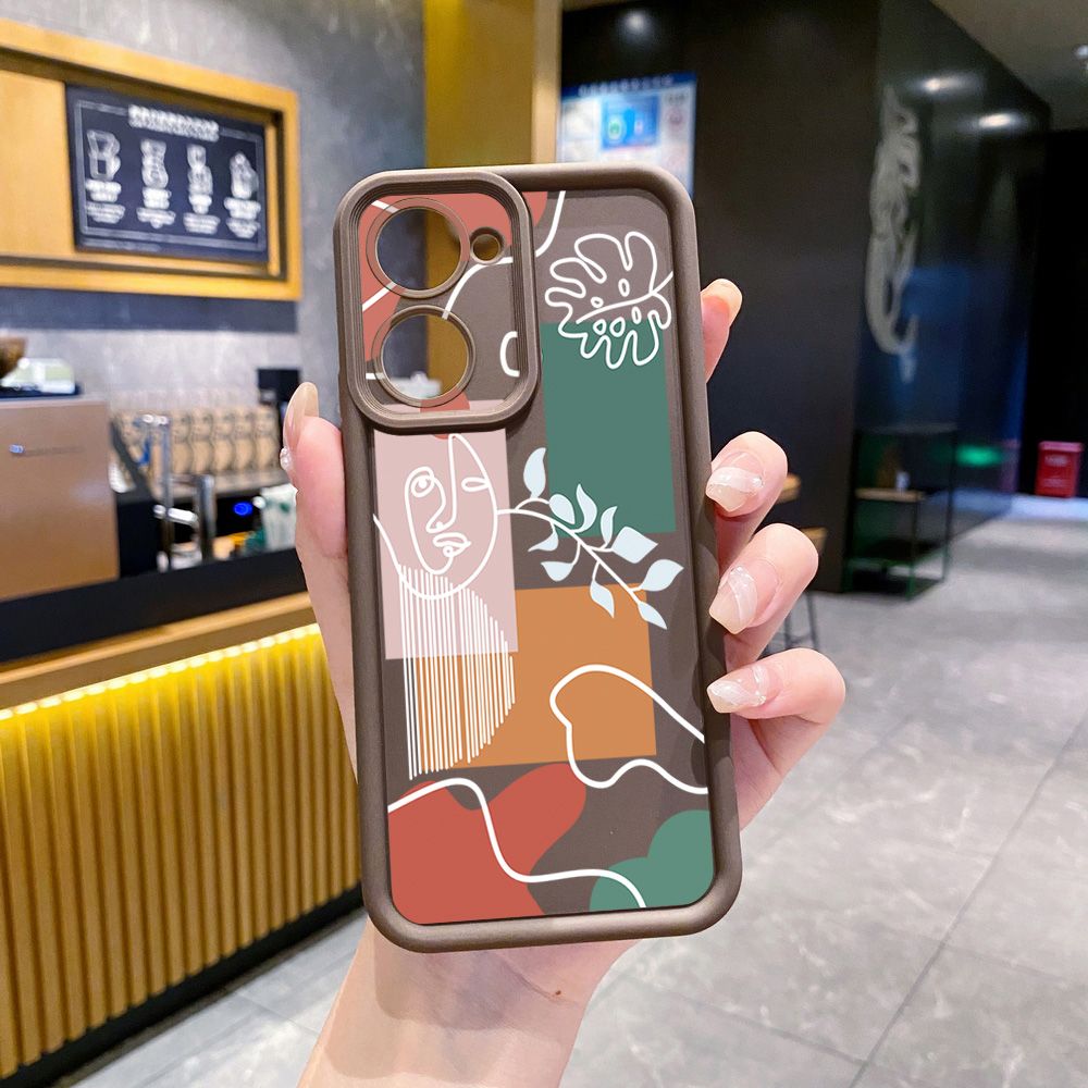 for VIVO Y17S Y27 T1X Y02S Y21S Y02 Y33S Y12S Y18 Y38 Retro Woman Drawing Full Protective Phone Case Anti Drop Cover
