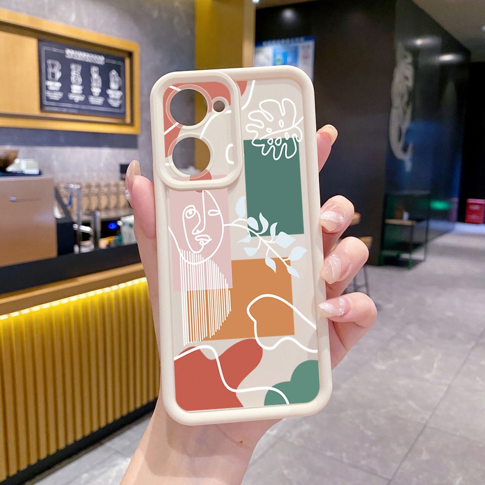 for VIVO Y17S Y27 T1X Y02S Y21S Y02 Y33S Y12S Y18 Y38 Retro Woman Drawing Full Protective Phone Case Anti Drop Cover