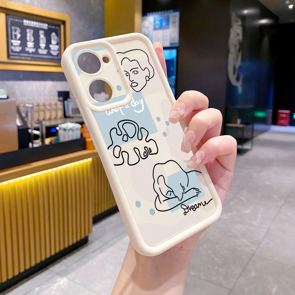 for VIVO Y17S Y27 T1X Y02S Y21S Y02 Y33S Y12S Y18 Y38 Retro Woman Drawing Full Protective Phone Case Anti Drop Cover