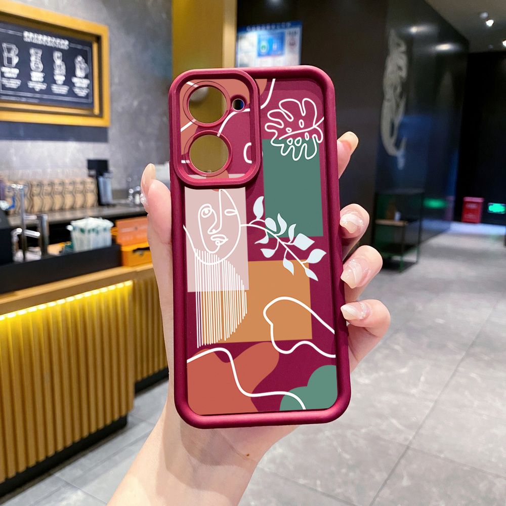 for VIVO Y17S Y27 T1X Y02S Y21S Y02 Y33S Y12S Y18 Y38 Retro Woman Drawing Full Protective Phone Case Anti Drop Cover