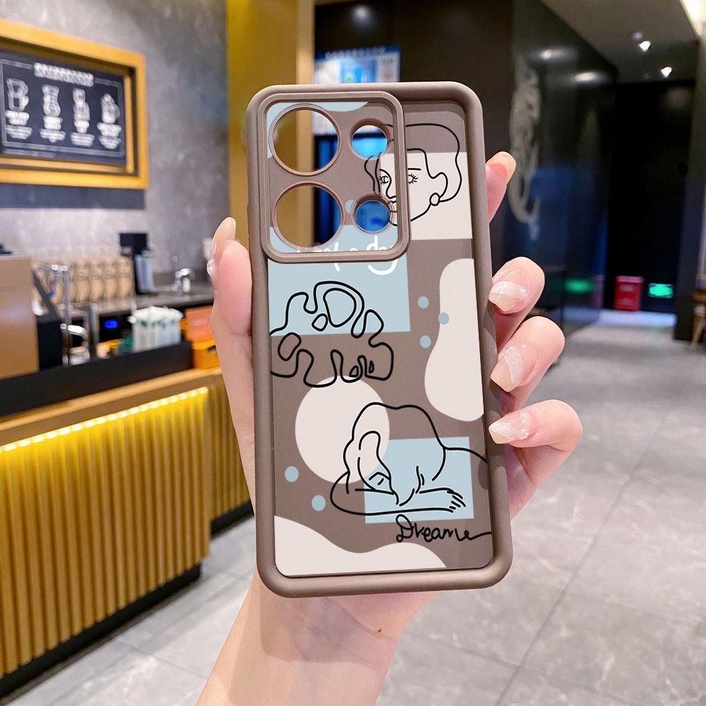 for Xiaomi Redmi Note 13 Pro 5G 12S 4G 12 Turbo 11S 13C 12C Retro Woman Drawing Full Protective Phone Case Anti Drop Cover