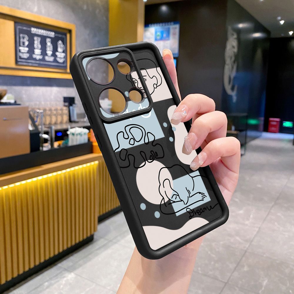 for Xiaomi Redmi Note 13 Pro 5G 12S 4G 12 Turbo 11S 13C 12C Retro Woman Drawing Full Protective Phone Case Anti Drop Cover