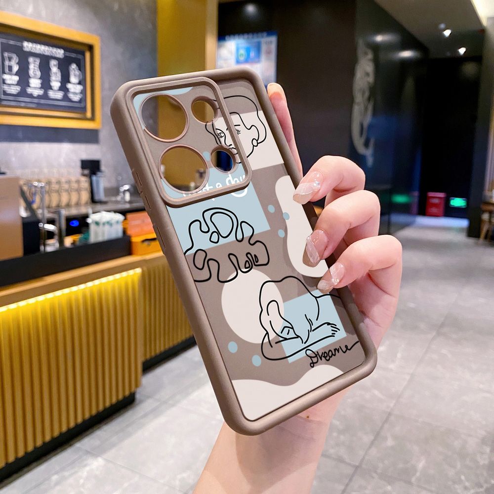 for Xiaomi Redmi Note 13 Pro 5G 12S 4G 12 Turbo 11S 13C 12C Retro Woman Drawing Full Protective Phone Case Anti Drop Cover