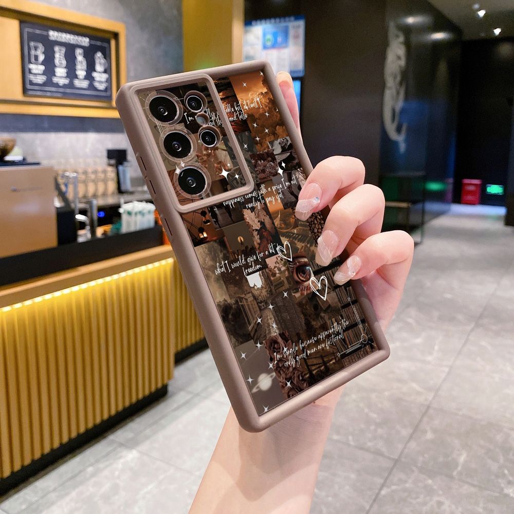 for Samsung Galaxy S24 S23 Ultra S22 Plus S21 FE S20 Vintage Flower Art Town Butterfly Full Protective Phone Case Anti Drop Cover