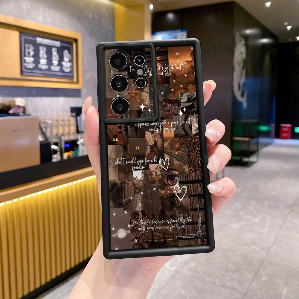 for Samsung Galaxy S24 S23 Ultra S22 Plus S21 FE S20 Vintage Flower Art Town Butterfly Full Protective Phone Case Anti Drop Cover