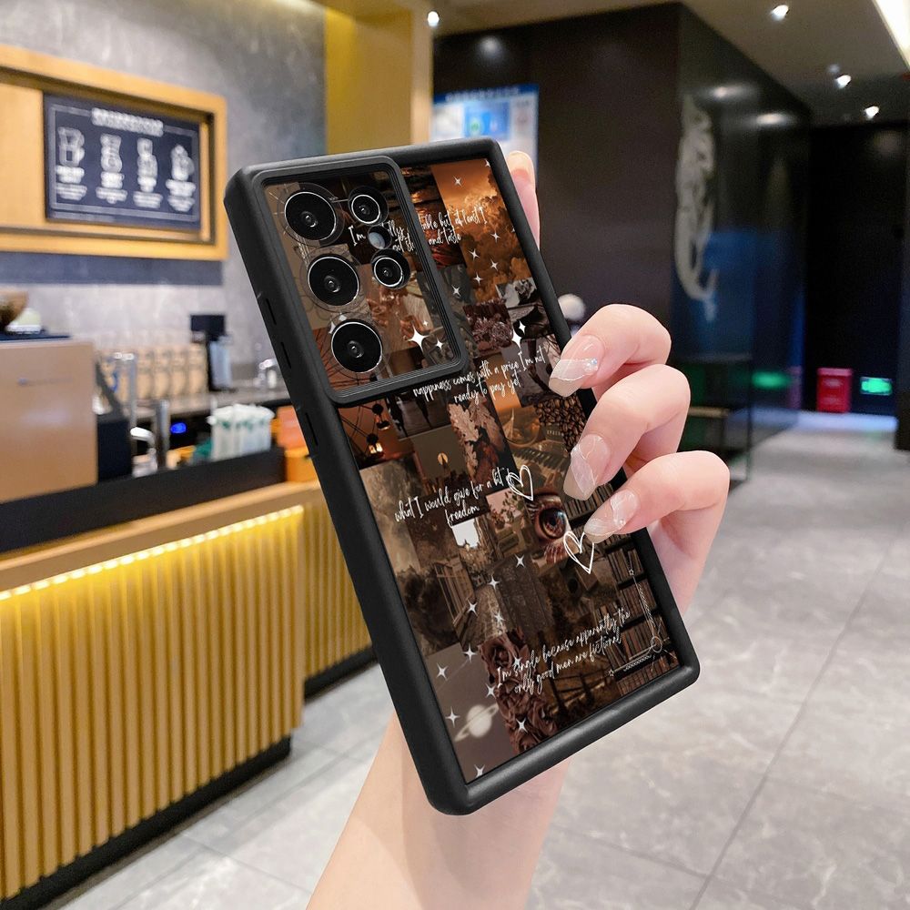 for Samsung Galaxy S24 S23 Ultra S22 Plus S21 FE S20 Vintage Flower Art Town Butterfly Full Protective Phone Case Anti Drop Cover