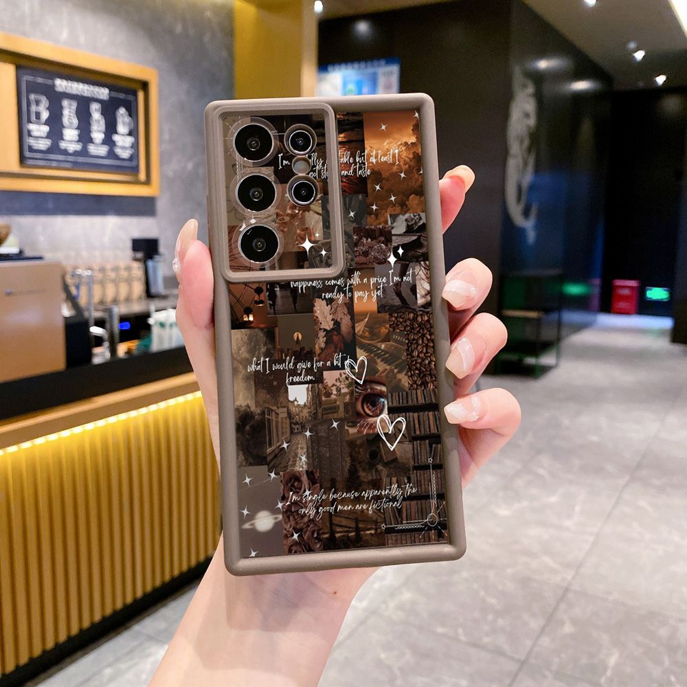 for Samsung Galaxy S24 S23 Ultra S22 Plus S21 FE S20 Vintage Flower Art Town Butterfly Full Protective Phone Case Anti Drop Cover