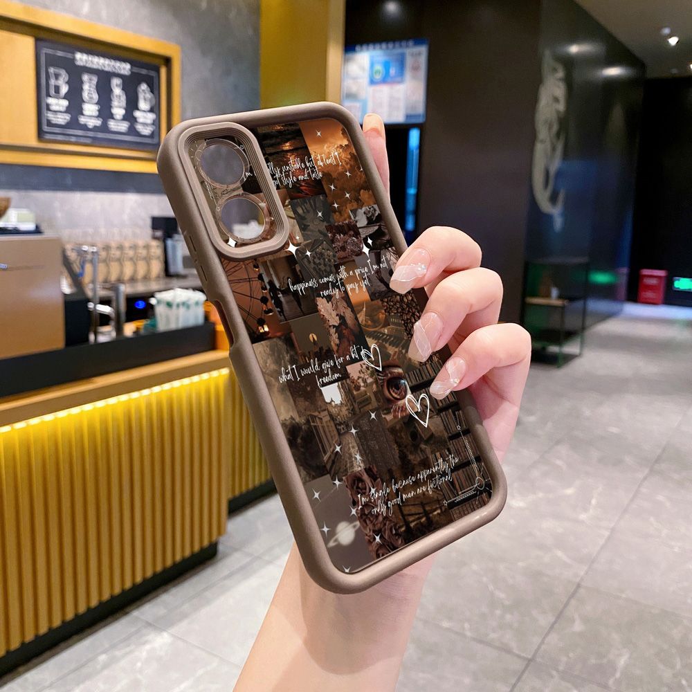 for OPPO A60 A18 A38 A17 A16 A57 A77 4G A59 A98 A78 A58 5G Vintage Flower Art Town Butterfly Full Protective Phone Case Anti Drop Cover