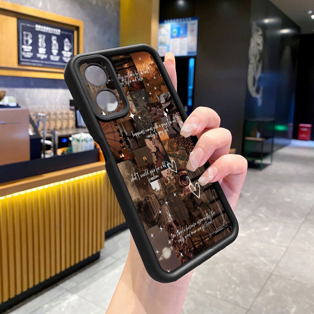 for OPPO A60 A18 A38 A17 A16 A57 A77 4G A59 A98 A78 A58 5G Vintage Flower Art Town Butterfly Full Protective Phone Case Anti Drop Cover