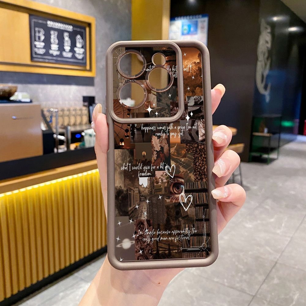 for Infinix Hot 40i 40 Pro 30 Play Note 30 Smart 8 Vintage Flower Art Town Butterfly Full Protective Phone Case Anti Drop Cover