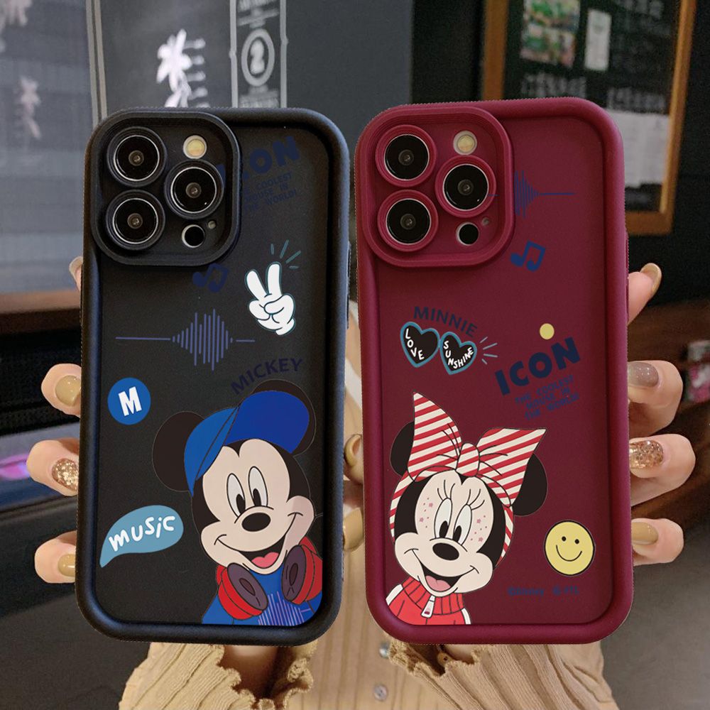 for Samsung Galaxy S24 S23 Ultra S22 Plus S21 FE S20 Couple Cute Sweet Mickey Minne Mouse Full Protective Phone Case Anti Drop Cover