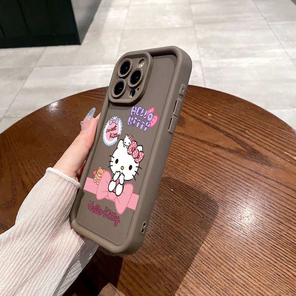 for iPhone 15 Pro Max 14 Plus 13 12 11 XR 8 7 SE 2022 XS Cartoon Cute HelloKitty Full Protective Phone Case Anti Drop Cover