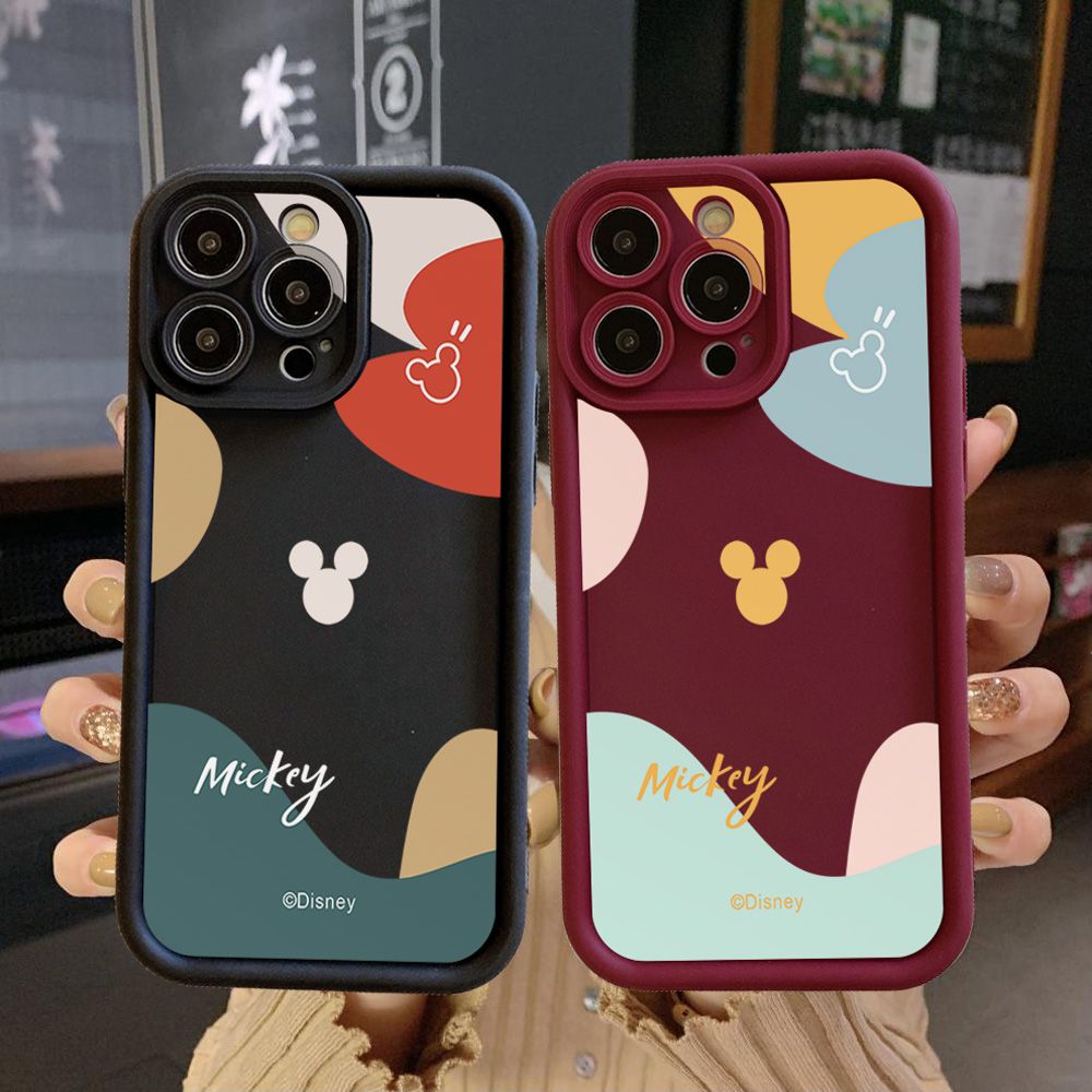 for Realme C67 C53 C51 Note 50 C21Y C25Y C33 C30 C35 9i Morandi Couple Mickey Minnie Full Protective Phone Case Anti Drop Cover