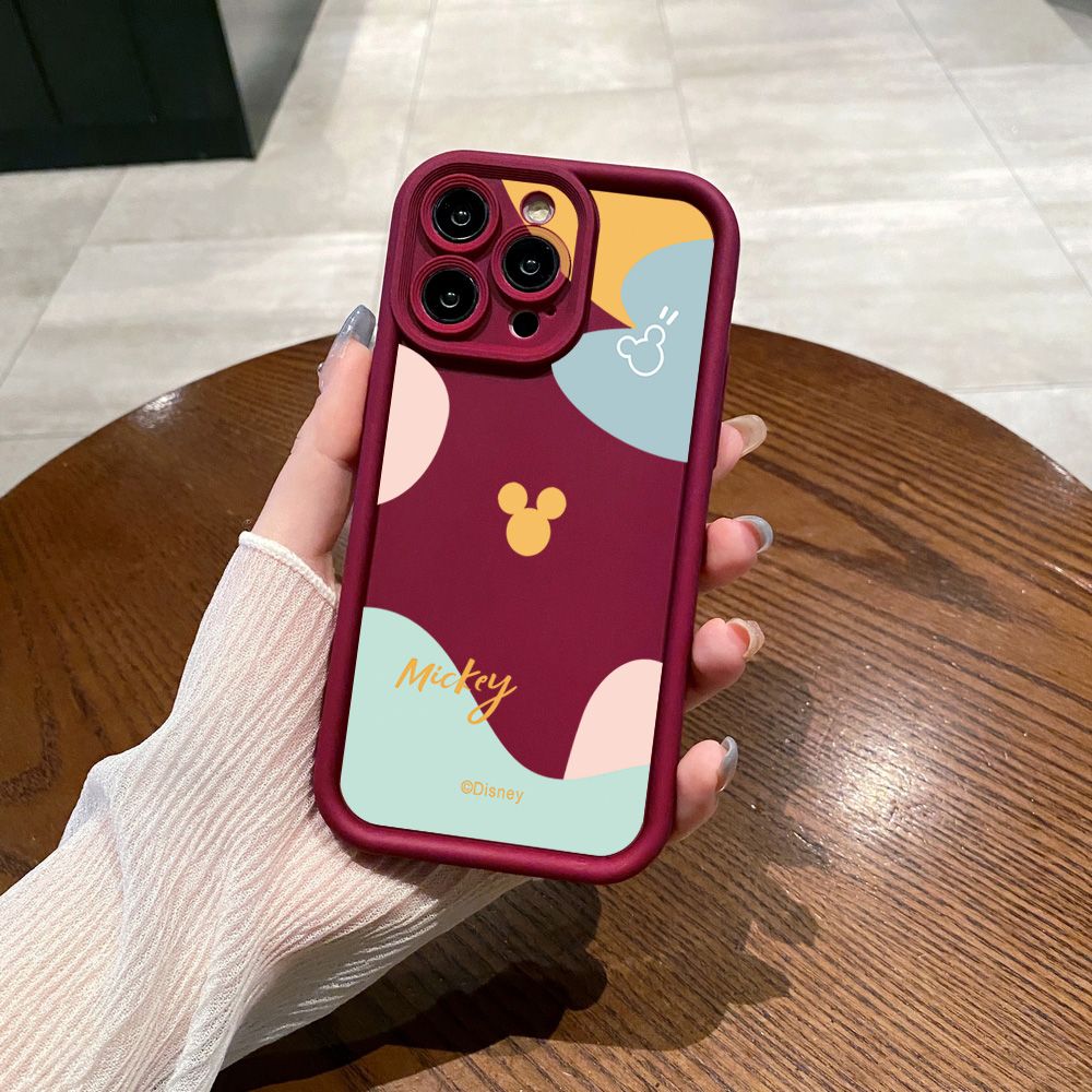 for Realme C67 C53 C51 Note 50 C21Y C25Y C33 C30 C35 9i Morandi Couple Mickey Minnie Full Protective Phone Case Anti Drop Cover