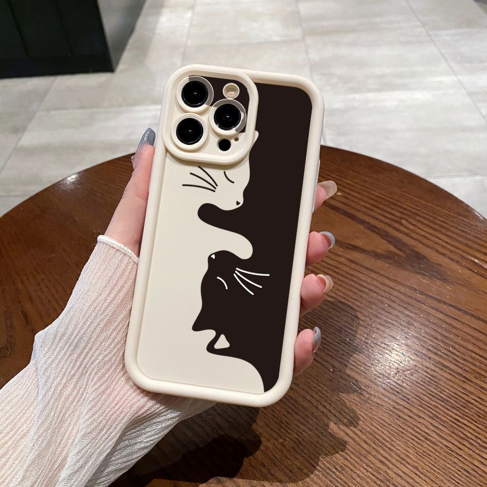 for Realme C67 C53 C51 Note 50 C21Y C25Y C33 C30 C35 9i Drawing Cat Flower Full Protective Phone Case Anti Drop Cover