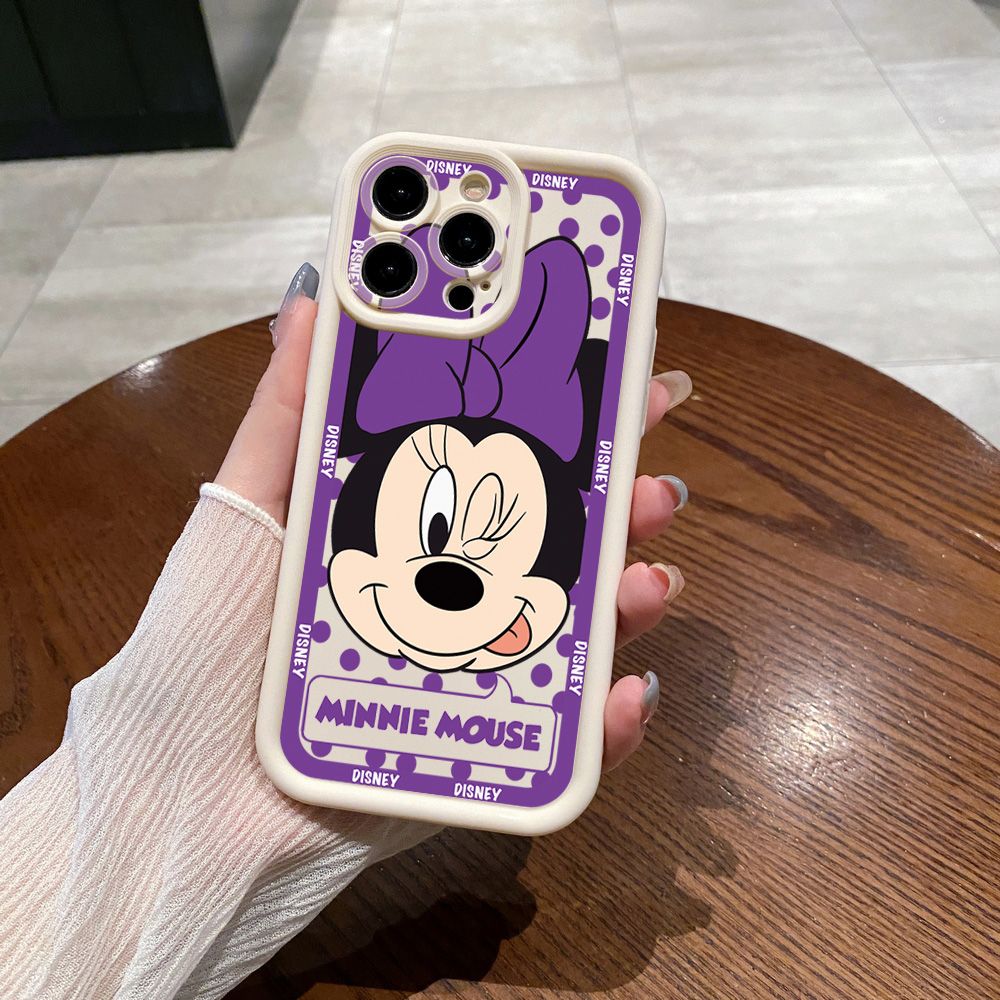 for Samsung Galaxy S24 S23 Ultra S22 Plus S21 FE S20 Funny Purple Minnie Mickey Full Protective Phone Case Anti Drop Cover