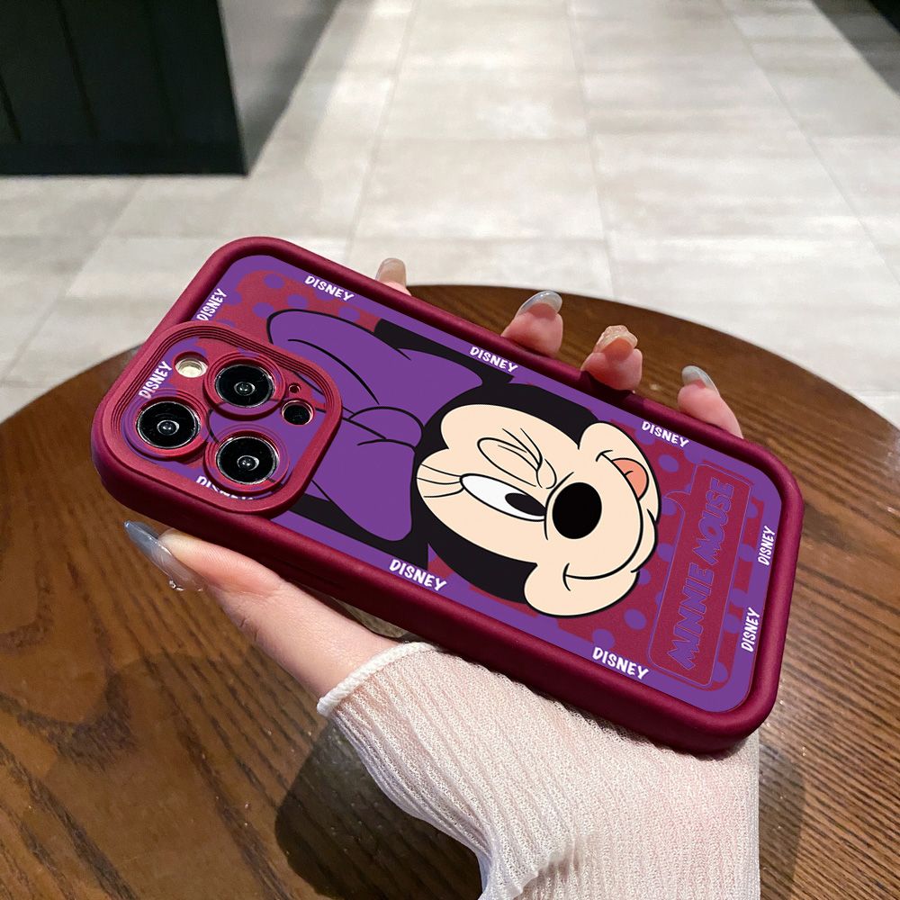 for Samsung Galaxy S24 S23 Ultra S22 Plus S21 FE S20 Funny Purple Minnie Mickey Full Protective Phone Case Anti Drop Cover