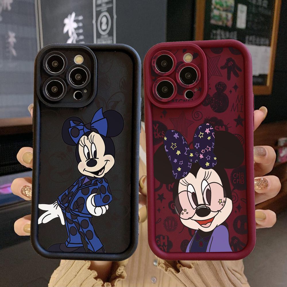 for Realme C67 C53 C51 Note 50 C21Y C25Y C33 C30 C35 9i Glass Mickey Minnie Full Protective Phone Case Anti Drop Cover