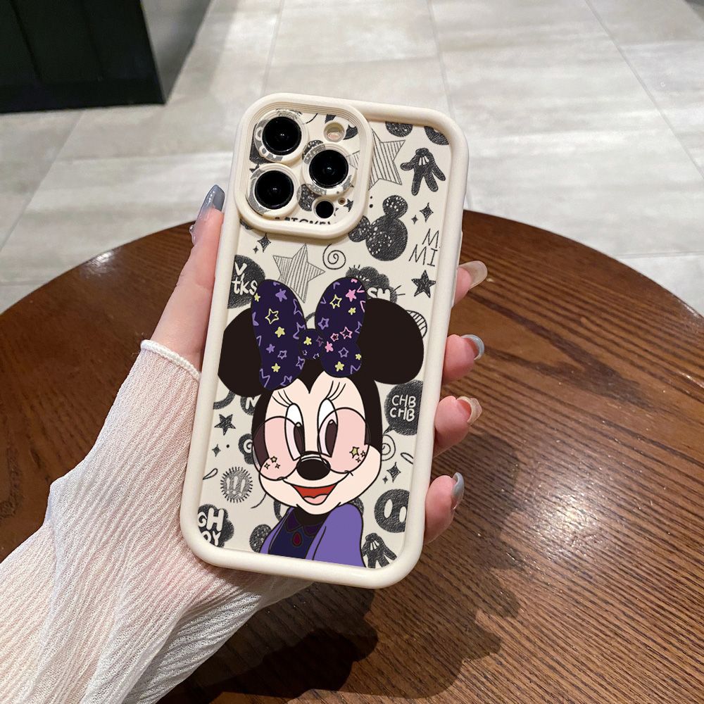 for Realme C67 C53 C51 Note 50 C21Y C25Y C33 C30 C35 9i Glass Mickey Minnie Full Protective Phone Case Anti Drop Cover