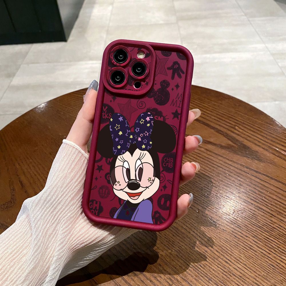 for Realme C67 C53 C51 Note 50 C21Y C25Y C33 C30 C35 9i Glass Mickey Minnie Full Protective Phone Case Anti Drop Cover