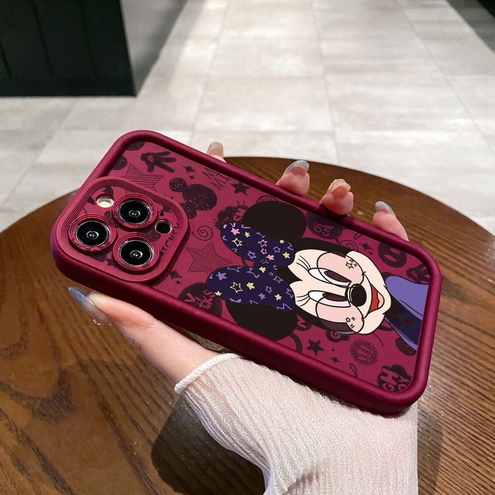 for Realme C67 C53 C51 Note 50 C21Y C25Y C33 C30 C35 9i Glass Mickey Minnie Full Protective Phone Case Anti Drop Cover