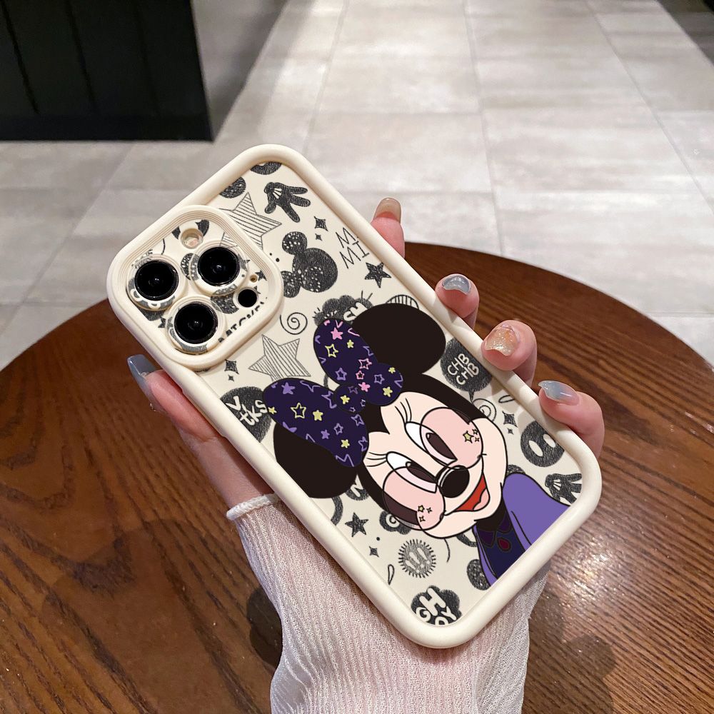 for Realme C67 C53 C51 Note 50 C21Y C25Y C33 C30 C35 9i Glass Mickey Minnie Full Protective Phone Case Anti Drop Cover