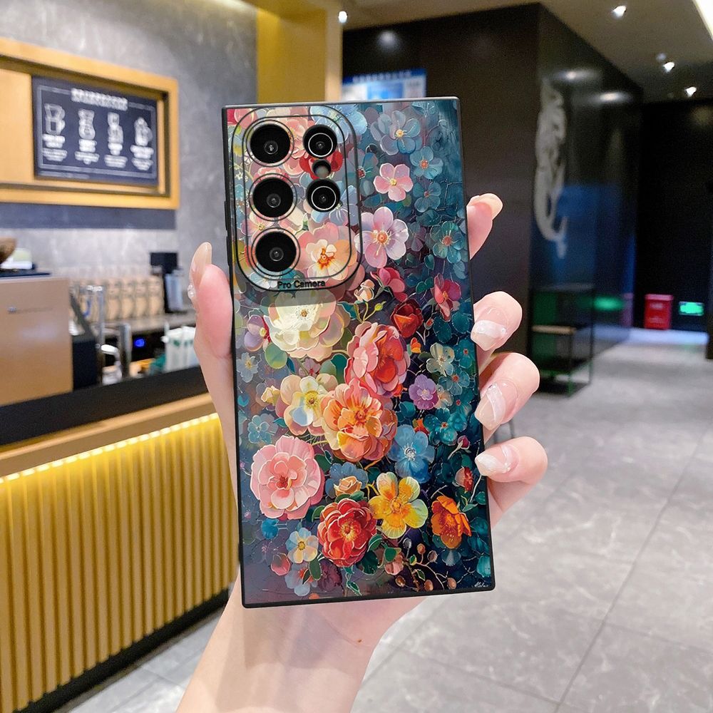 for Samsung Galaxy S24 S23 Ultra S22 Plus Note 20 S21 FE S20 Luxury Flower Full Protective Case Anti Drop Cover