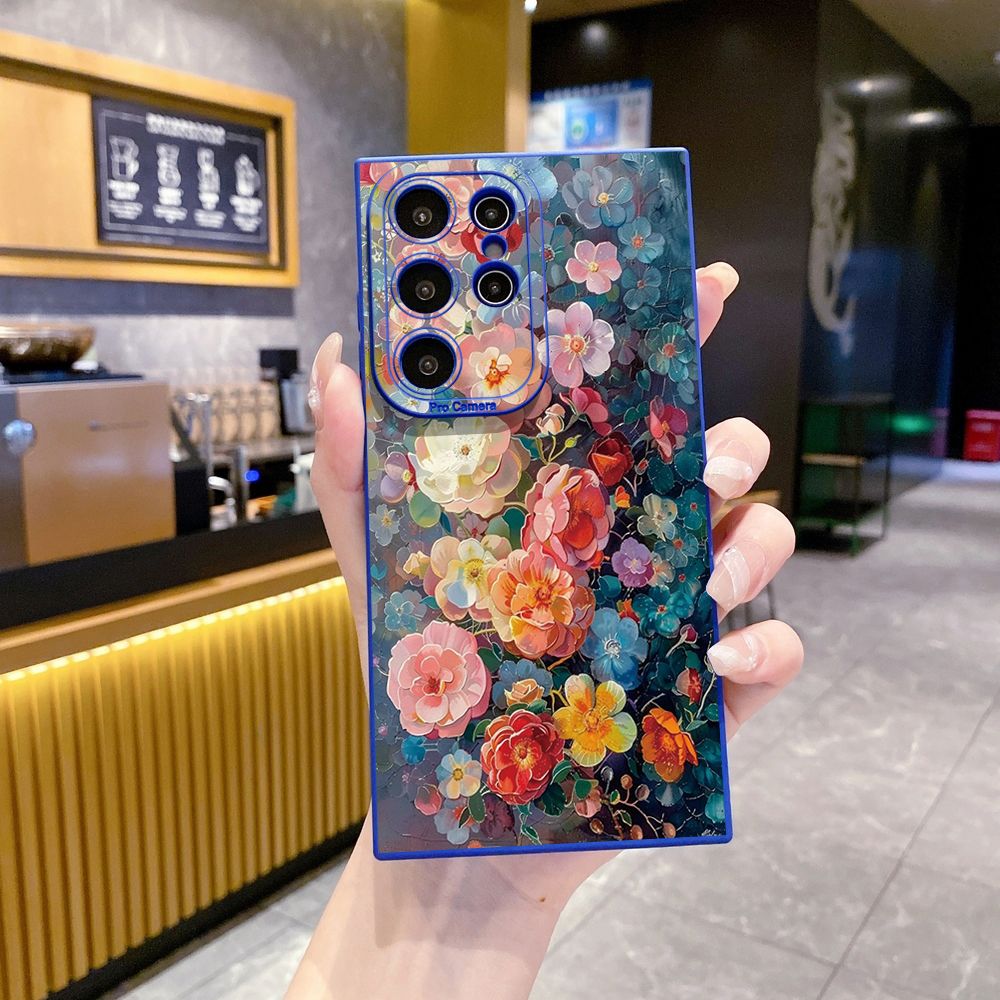 for Samsung Galaxy S24 S23 Ultra S22 Plus Note 20 S21 FE S20 Luxury Flower Full Protective Case Anti Drop Cover