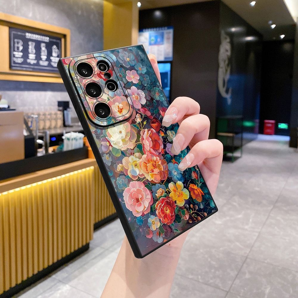 for Samsung Galaxy S24 S23 Ultra S22 Plus Note 20 S21 FE S20 Luxury Flower Full Protective Case Anti Drop Cover