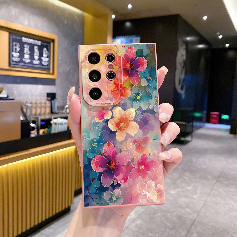 for Samsung Galaxy S24 S23 Ultra S22 Plus Note 20 S21 FE S20 Luxury Flower Full Protective Case Anti Drop Cover