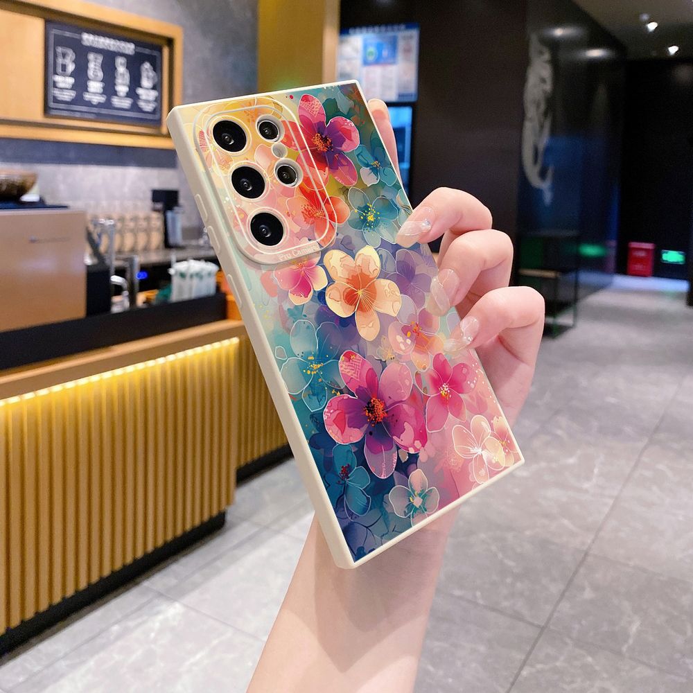 for Samsung Galaxy S24 S23 Ultra S22 Plus Note 20 S21 FE S20 Luxury Flower Full Protective Case Anti Drop Cover