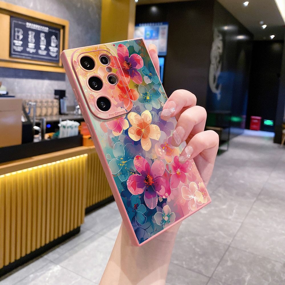 for Samsung Galaxy S24 S23 Ultra S22 Plus Note 20 S21 FE S20 Luxury Flower Full Protective Case Anti Drop Cover