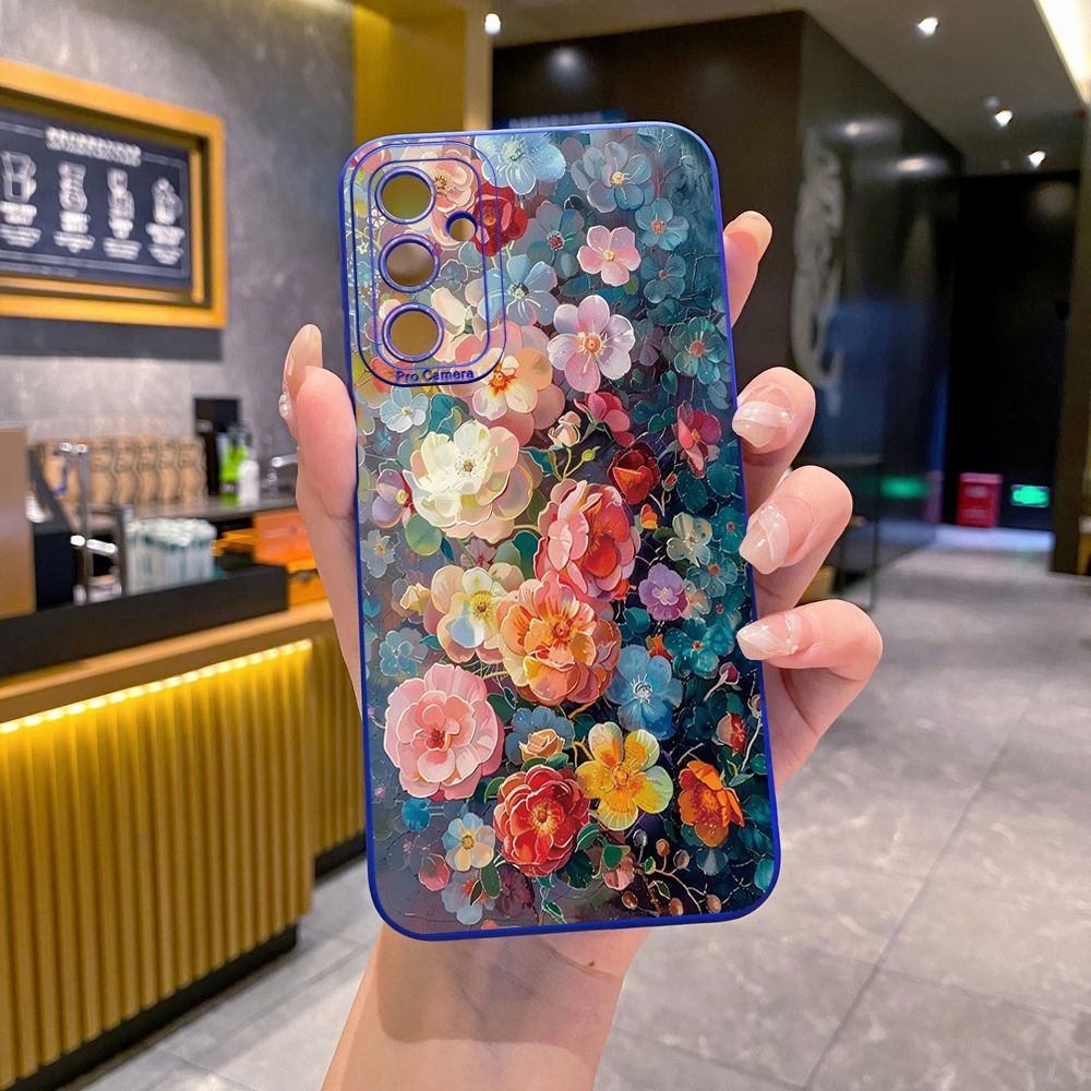 for Samsung Galaxy A15 A05 A35 A55 A04E A14 A24 A34 A54 A33 A53 A73 5G A32 A52S A72 A31 A51 A71 A11 A50 A03S Luxury Flower Full Protective Case Anti Drop Cover