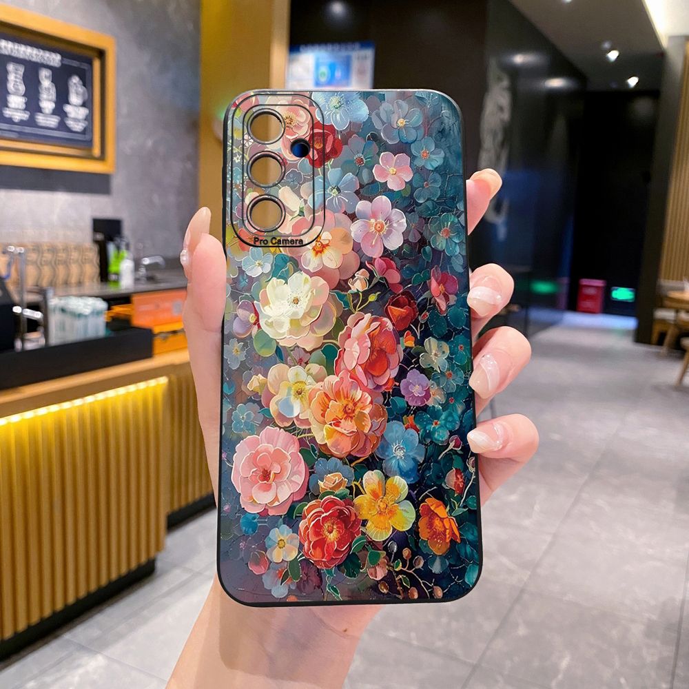 for Samsung Galaxy A15 A05 A35 A55 A04E A14 A24 A34 A54 A33 A53 A73 5G A32 A52S A72 A31 A51 A71 A11 A50 A03S Luxury Flower Full Protective Case Anti Drop Cover