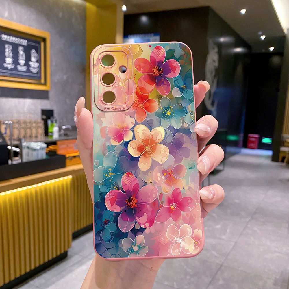 for Samsung Galaxy A15 A05 A35 A55 A04E A14 A24 A34 A54 A33 A53 A73 5G A32 A52S A72 A31 A51 A71 A11 A50 A03S Luxury Flower Full Protective Case Anti Drop Cover