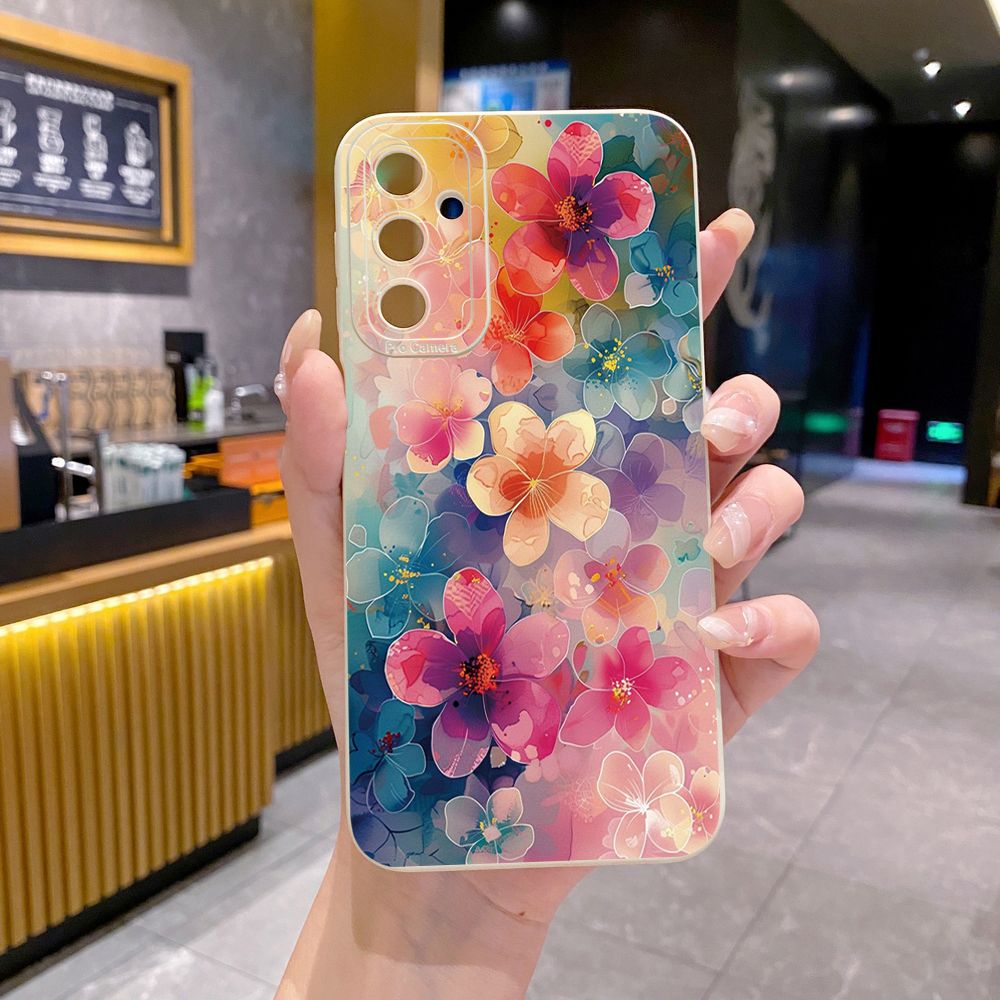 for Samsung Galaxy A15 A05 A35 A55 A04E A14 A24 A34 A54 A33 A53 A73 5G A32 A52S A72 A31 A51 A71 A11 A50 A03S Luxury Flower Full Protective Case Anti Drop Cover