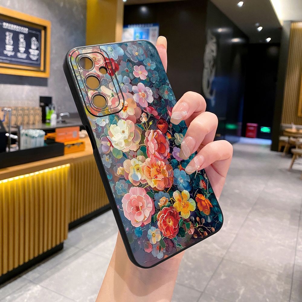 for Samsung Galaxy A15 A05 A35 A55 A04E A14 A24 A34 A54 A33 A53 A73 5G A32 A52S A72 A31 A51 A71 A11 A50 A03S Luxury Flower Full Protective Case Anti Drop Cover