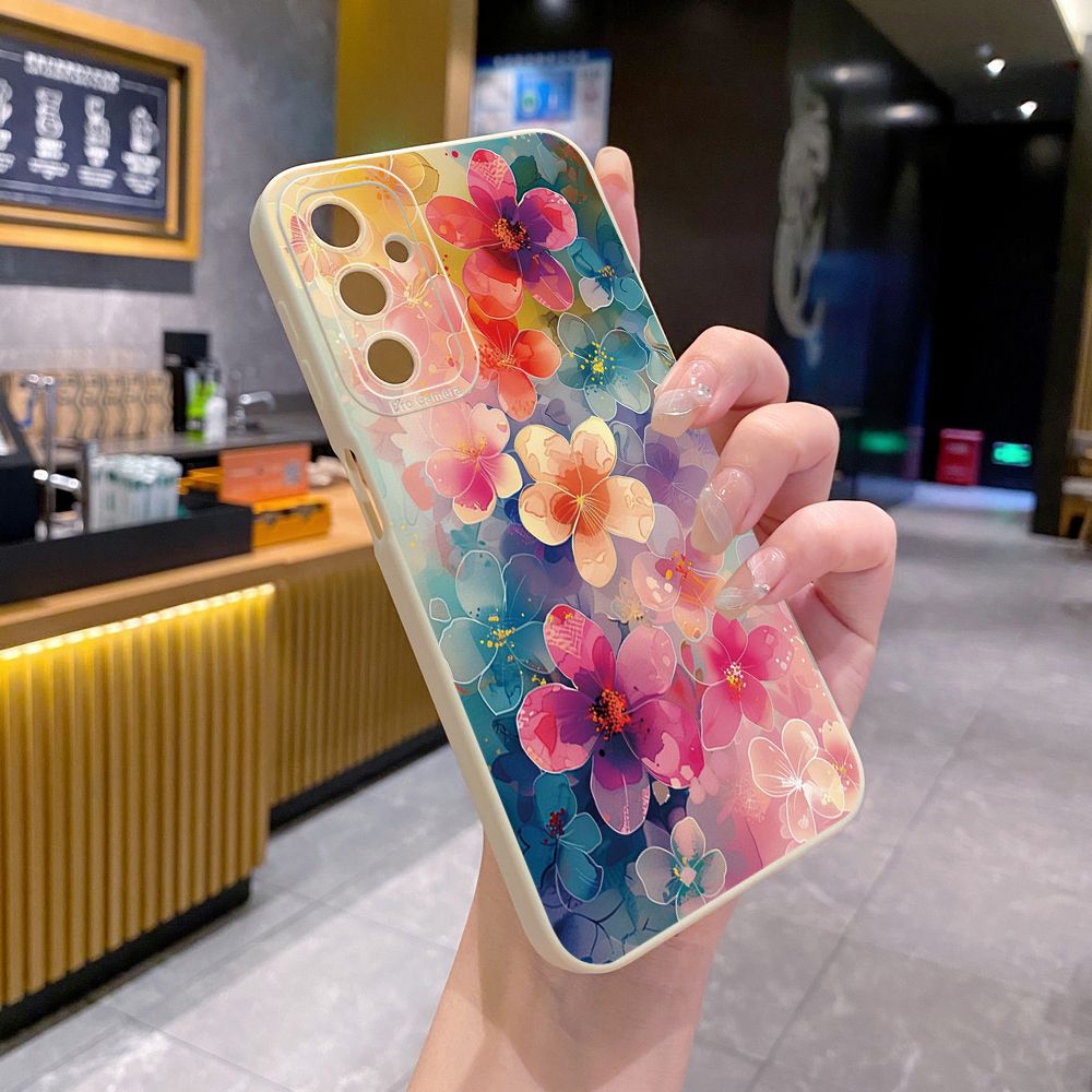 for Samsung Galaxy A15 A05 A35 A55 A04E A14 A24 A34 A54 A33 A53 A73 5G A32 A52S A72 A31 A51 A71 A11 A50 A03S Luxury Flower Full Protective Case Anti Drop Cover