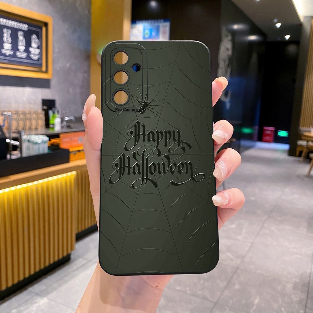 for Samsung Galaxy A15 A05 A35 A55 A04E A14 A24 A34 A54 A33 A53 A73 5G A32 A52S A72 A31 A51 A71 A11 A50 A03S Cobweb Halloween Full Protective Case Anti Drop Cover