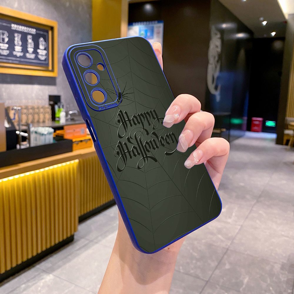 for Samsung Galaxy A15 A05 A35 A55 A04E A14 A24 A34 A54 A33 A53 A73 5G A32 A52S A72 A31 A51 A71 A11 A50 A03S Cobweb Halloween Full Protective Case Anti Drop Cover