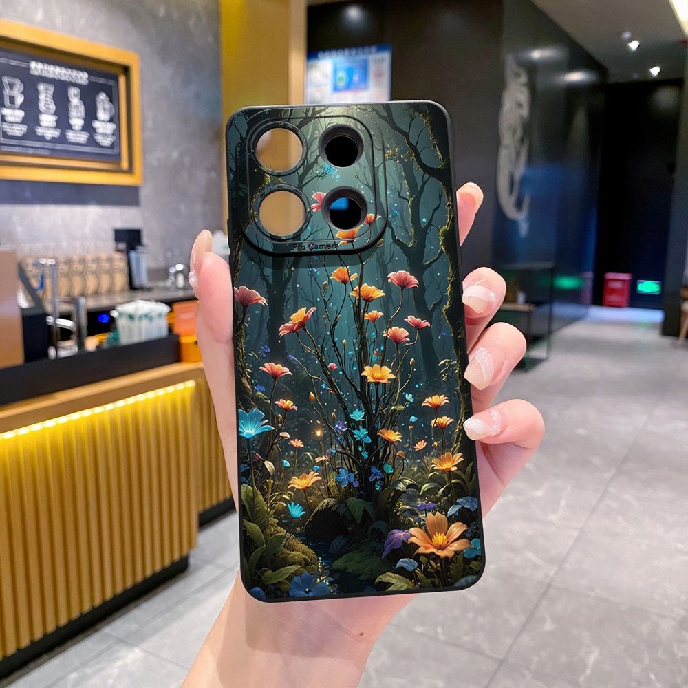 for Xiaomi Redmi Note 13 12 Pro 5G 12S 11S 13C A1 10 Pro 4G 10S Redmi 10C 9C 9S A2 Forest Liquid Flower Full Protective Case Anti Drop Cover