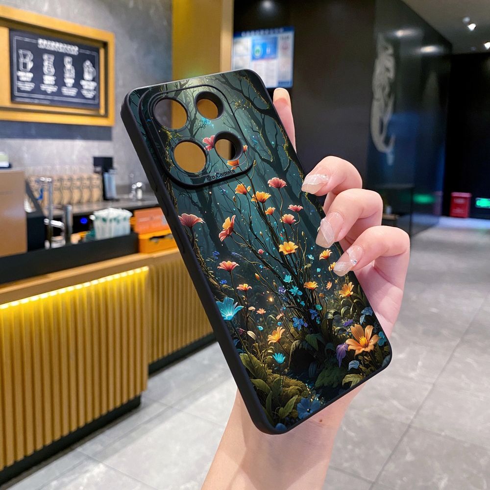 for Xiaomi Redmi Note 13 12 Pro 5G 12S 11S 13C A1 10 Pro 4G 10S Redmi 10C 9C 9S A2 Forest Liquid Flower Full Protective Case Anti Drop Cover