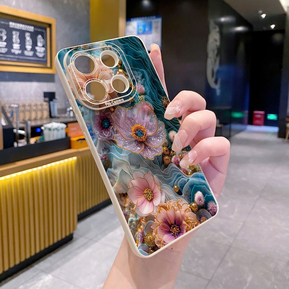 for Xiaomi Redmi Note 13 12 Pro 5G 12S 11S 13C A1 10 Pro 4G 10S Redmi 10C 9C 9S A2 Forest Liquid Flower Full Protective Case Anti Drop Cover