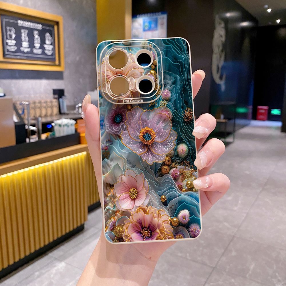 for Xiaomi Redmi Note 13 12 Pro 5G 12S 11S 13C A1 10 Pro 4G 10S Redmi 10C 9C 9S A2 Forest Liquid Flower Full Protective Case Anti Drop Cover